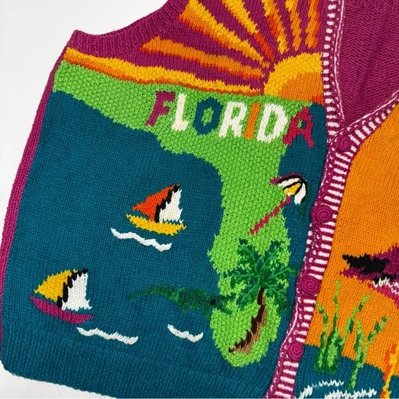 Vintage Texas Rodeo Hand Knit Marisa Christina Sweater Vest (1990s) 3X - Picture 2 of 11